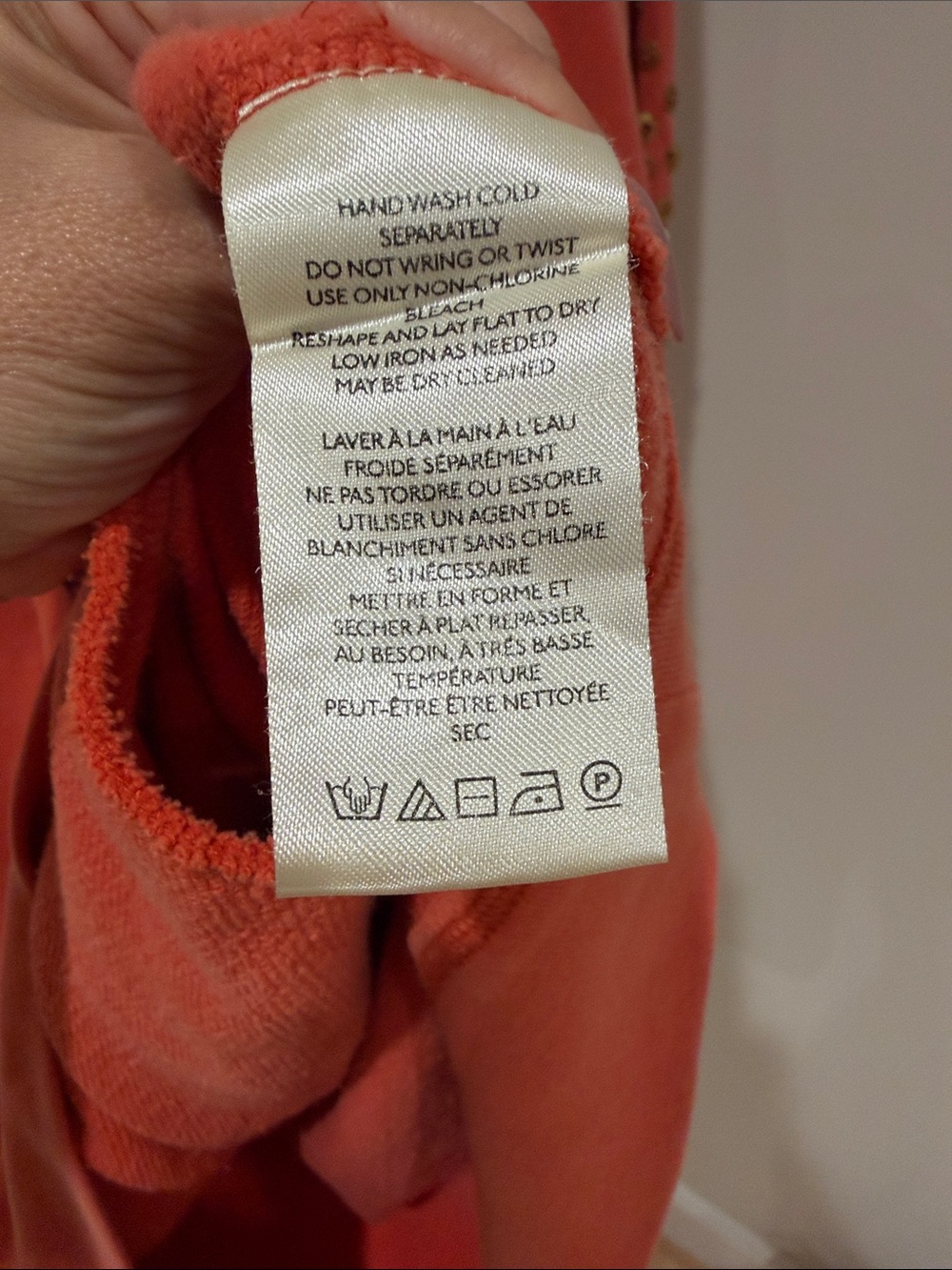 We The Free Coral Orange Hoodie Sweater with Purple Patch - Picture 9 of 9